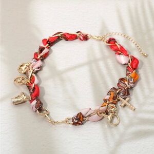 Elegant Red and Gold Women's Necklace